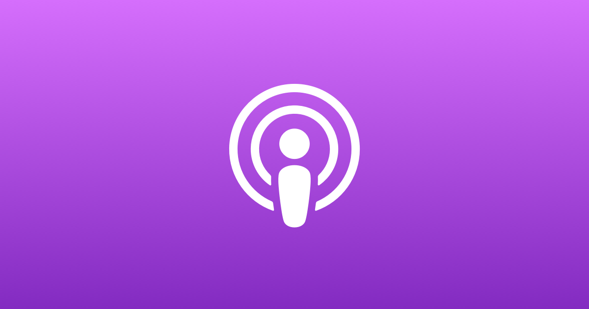 Apple Podcasts logo on a purple background