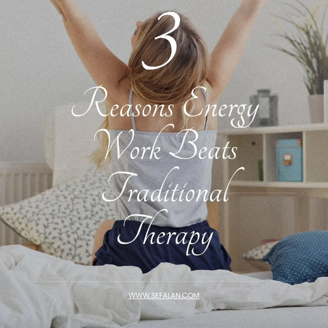 3 reasons energy work beats traditional therapy ⬇️

1️⃣ You don&rsquo;t have to relive the pain to heal.
2️⃣ Energy clearing works fast; no years of talking required.
3️⃣ You leave lighter, free, and finally open to receive.

If you&rsquo;ve tried th