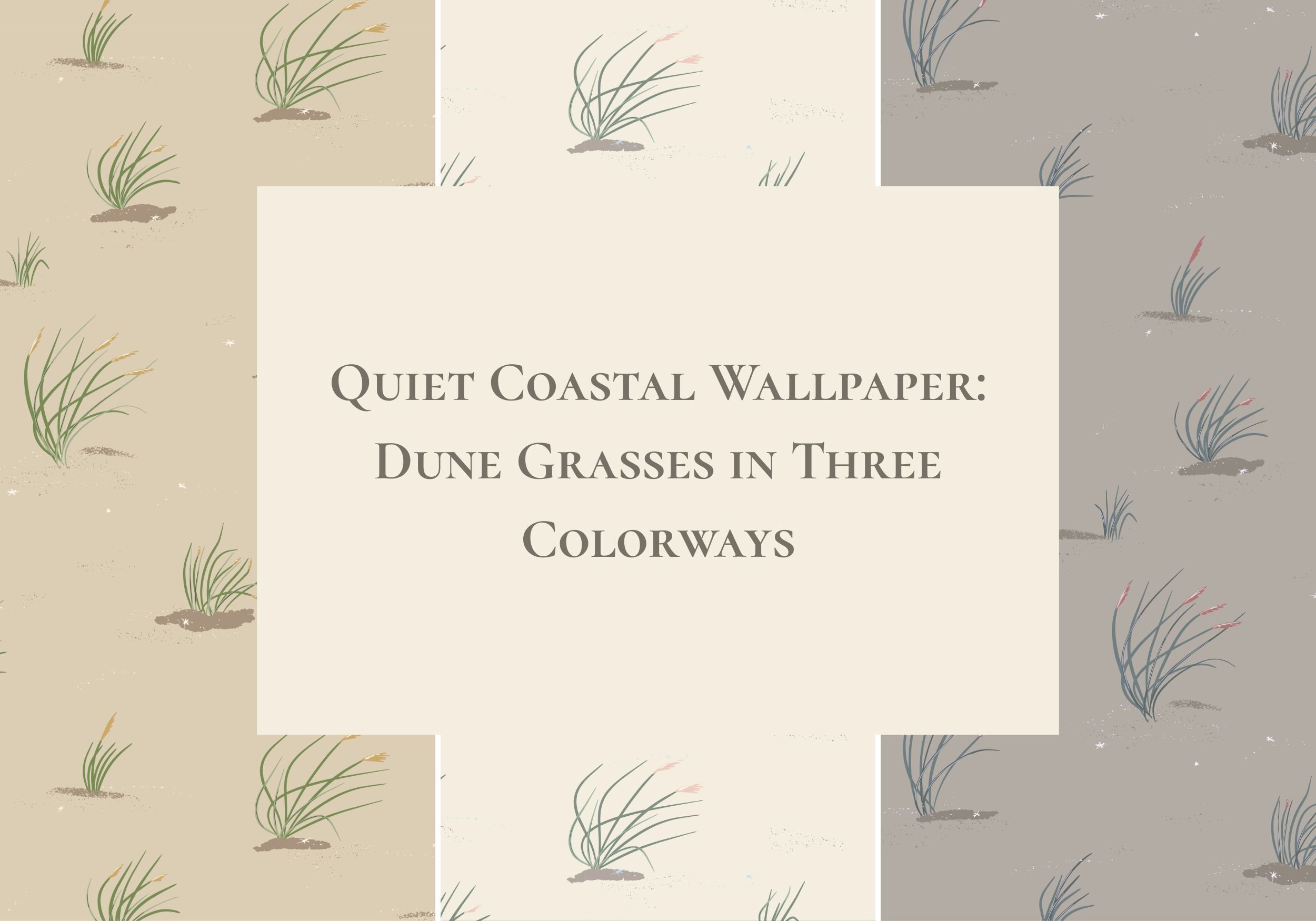 Quiet Coastal Wallpaper: Dune Grasses in Three Colorways