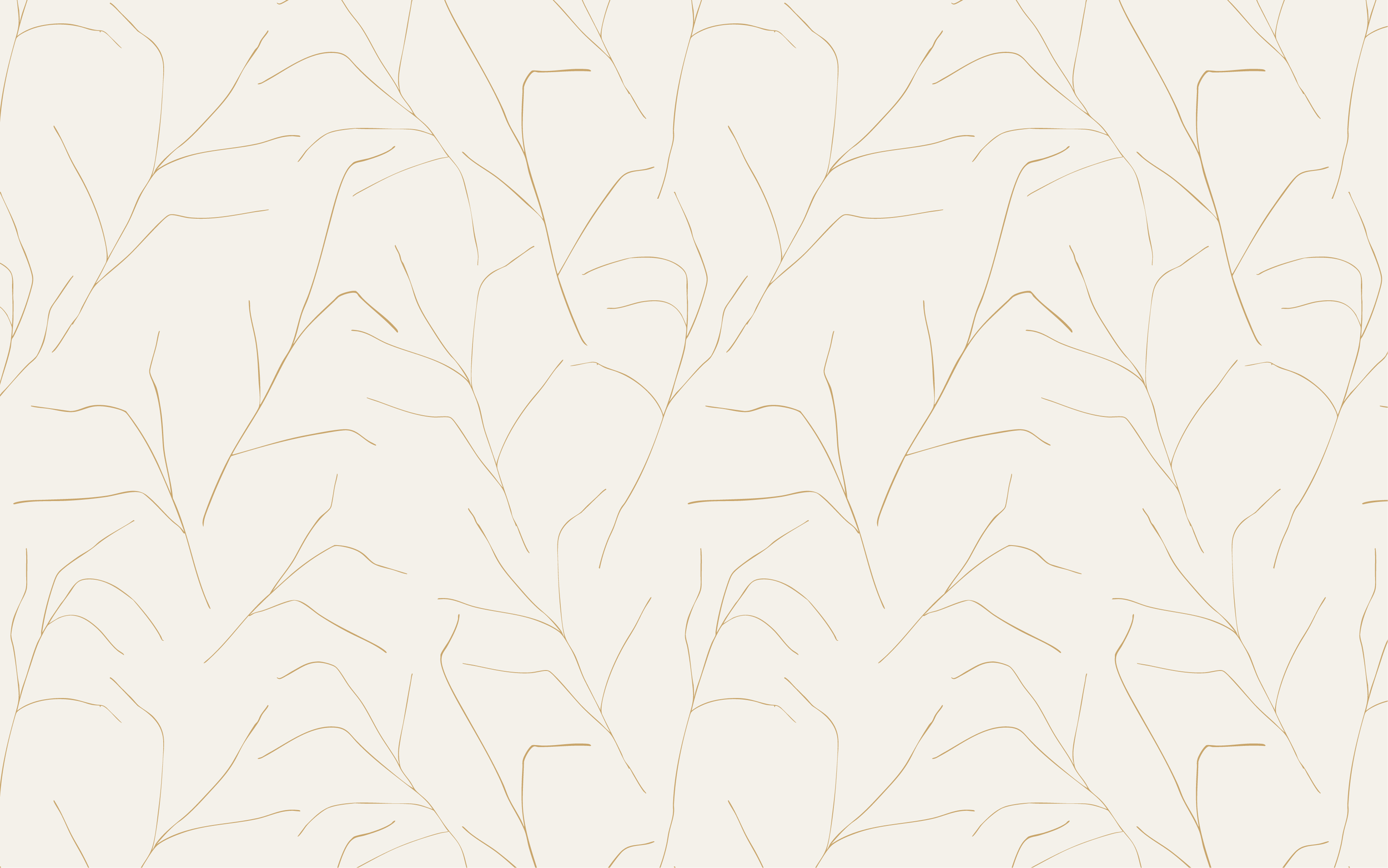 Wispy, gold tone, abstract stems on a warm cream ground. A textural pattern mimicking dry wildflower grasses.