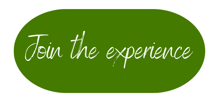 Green oval button with white cursive text that says 'Join the experience'