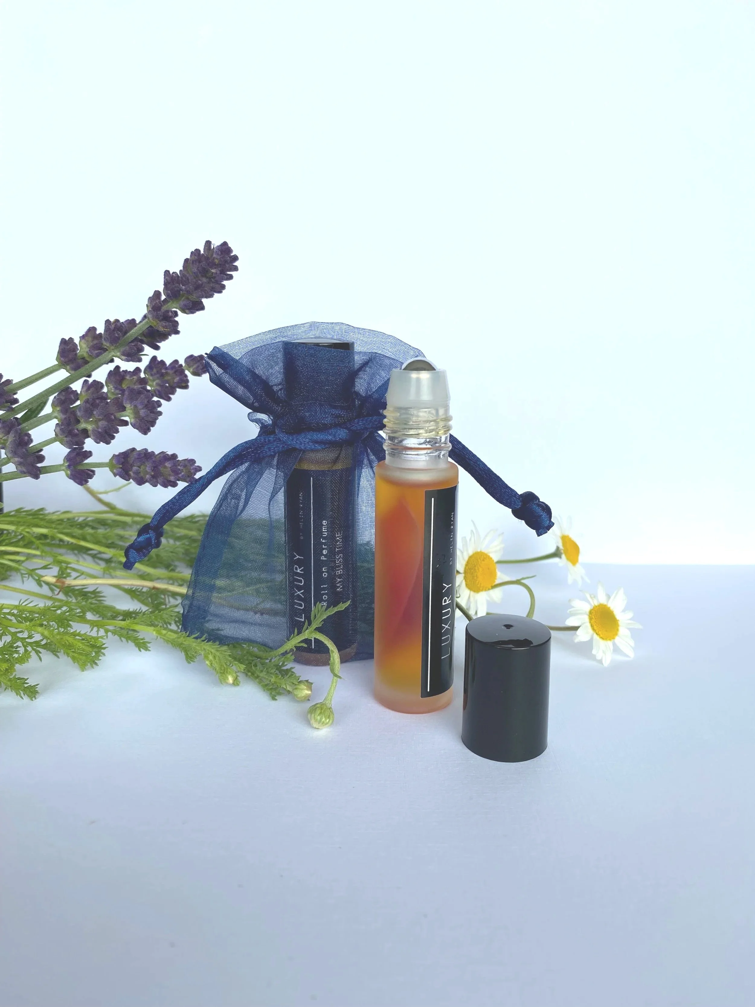 natural perfumes made in nz, Luxury by Helen Ryan, My Bliss Time, Lavender Chamomile Roll-on perfume, made in Kapiti NZ