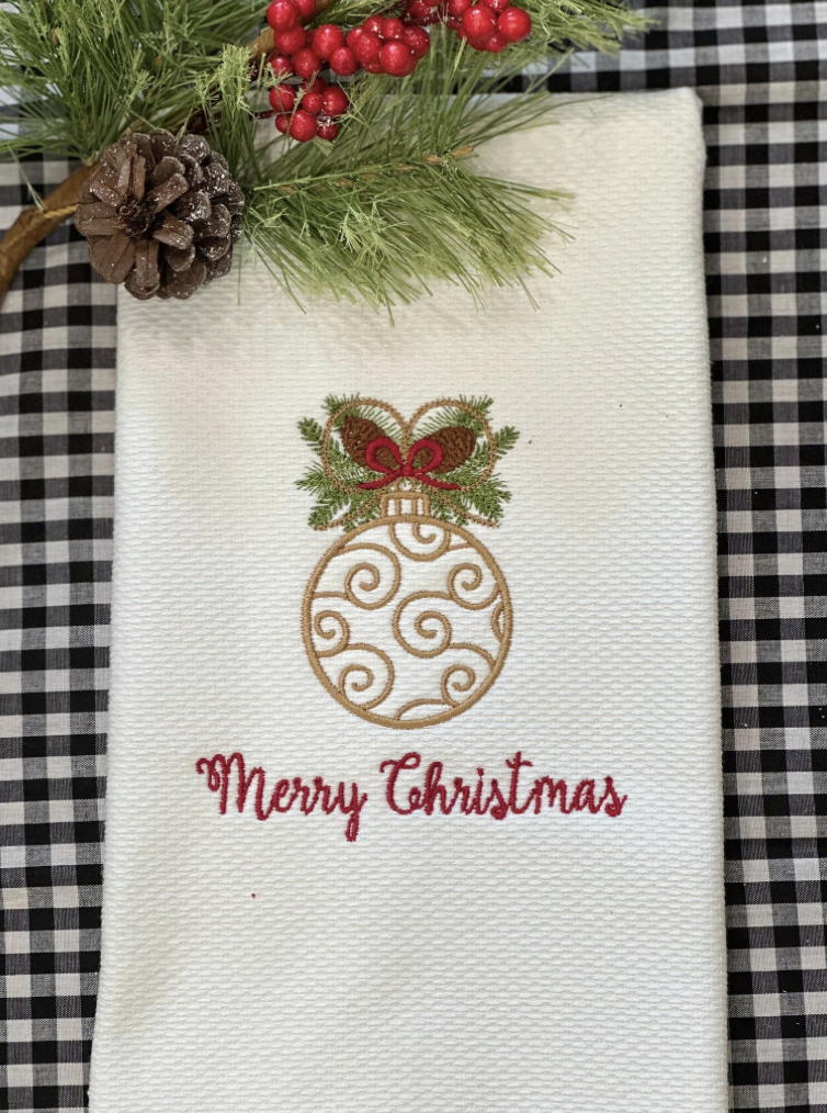 Christmas Ornament Personalized Hand Towel