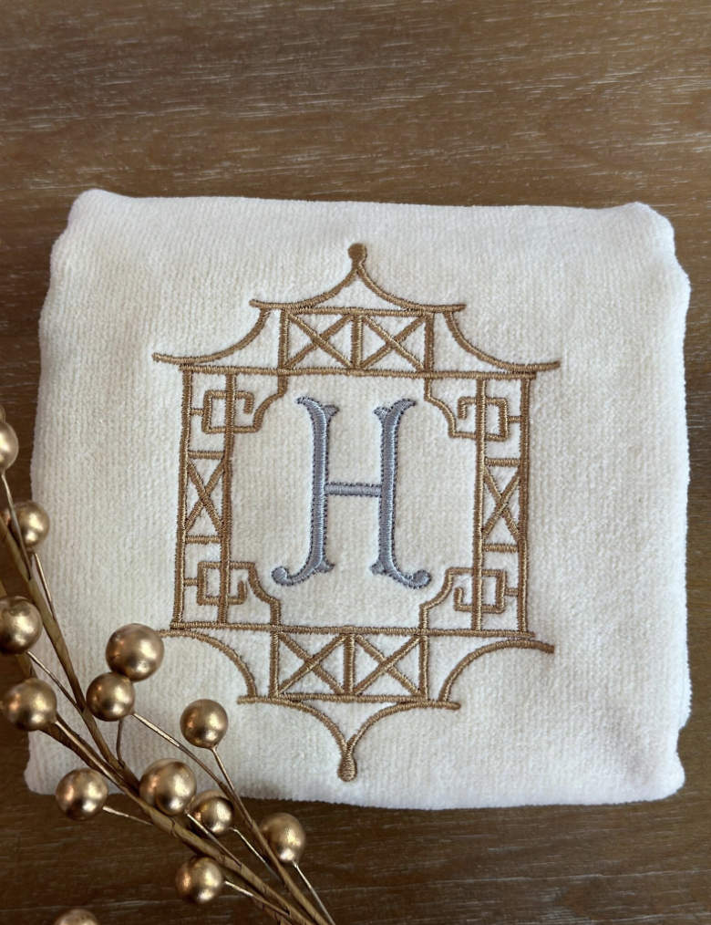 Frame Monogrammed Hand Towel
