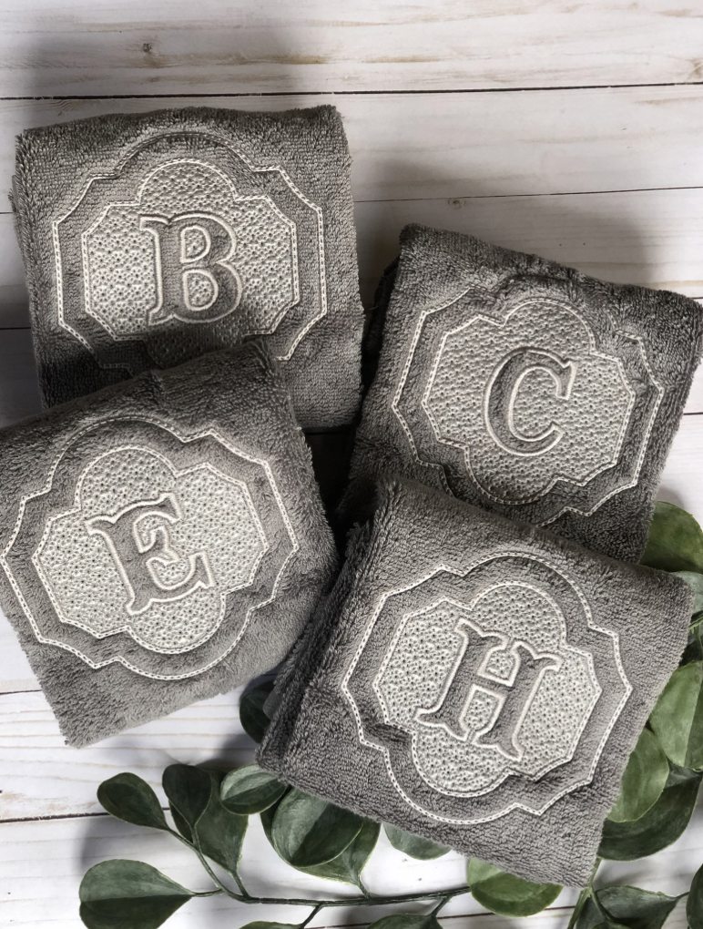 Embossed  Monogrammed Hand Towel