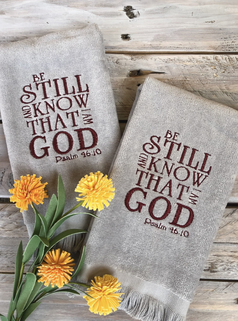 Be Still Embroidered Towel