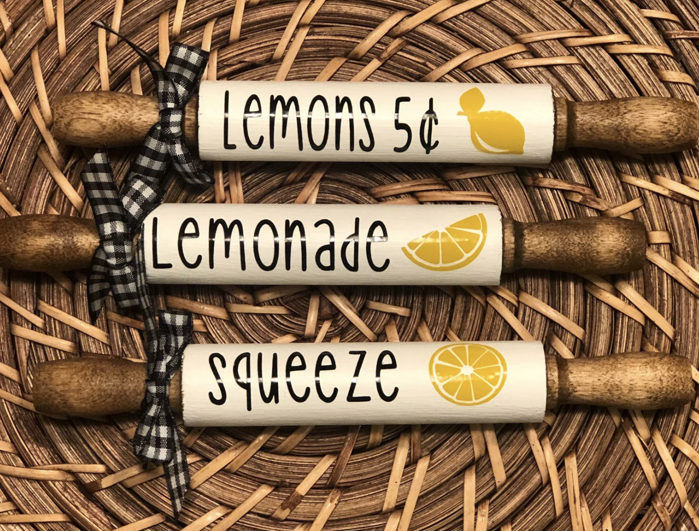 Tiered Tray Lemon Mini Rolling Pin