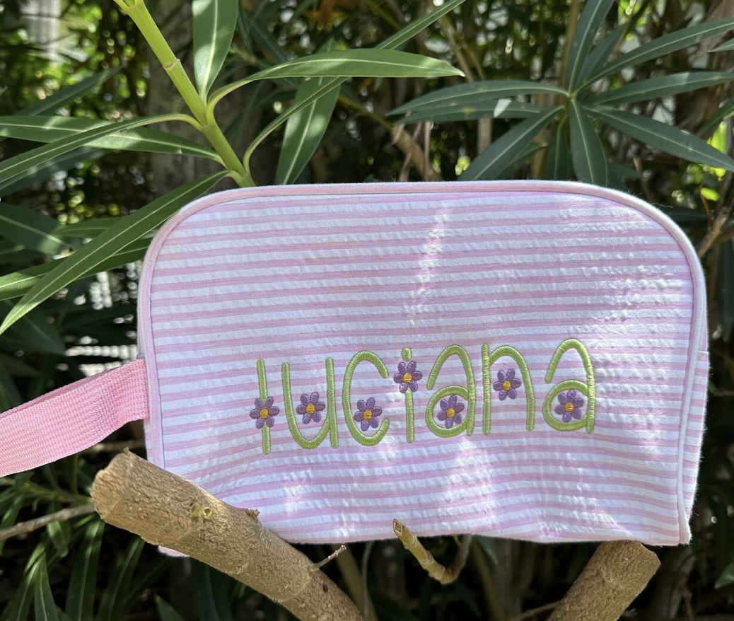 Embroidered Personalized Cosmetic Bags