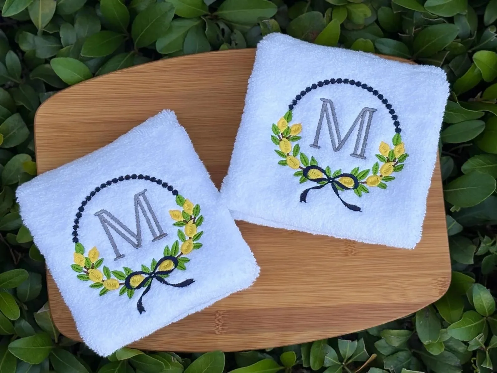 Lemon Frame Personalized Hand Towel