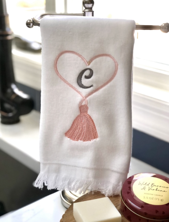 Heart Velour Fingertip Towel