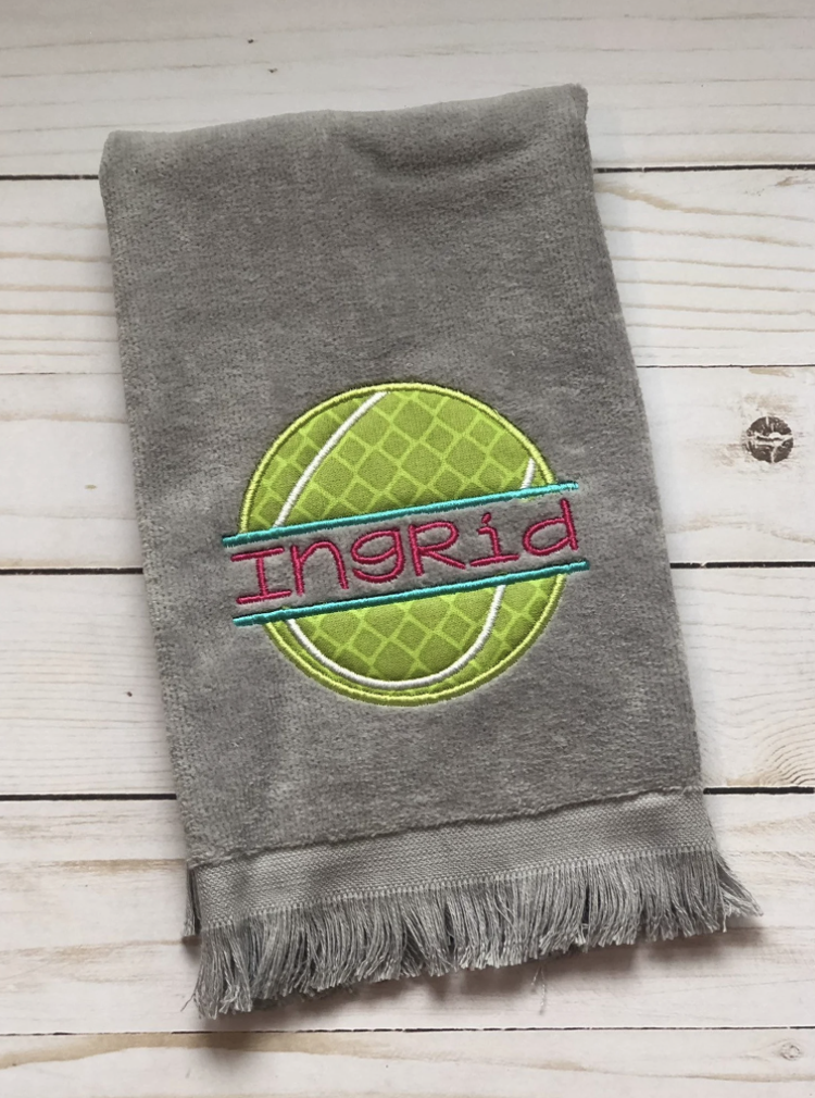 Tennis Ball Embroidered Hand Towel