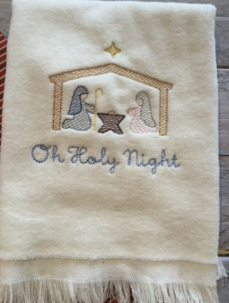 Holy Family Embroidered Towel