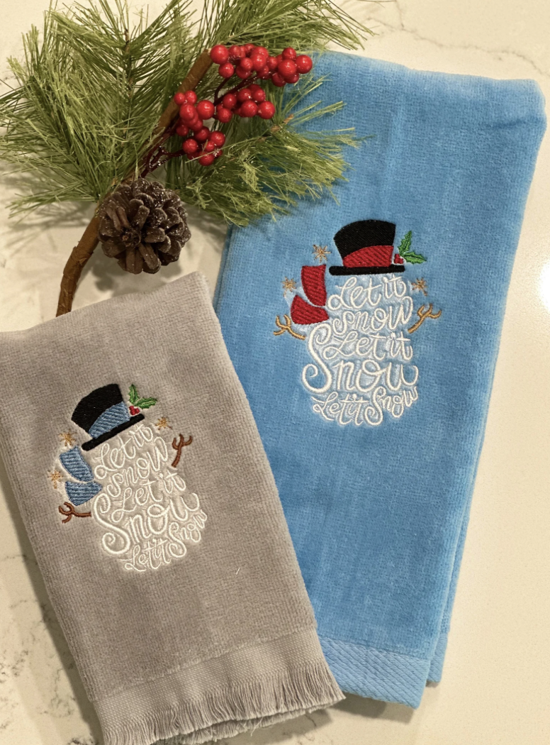 Christmas Embroidered Velour Towel,