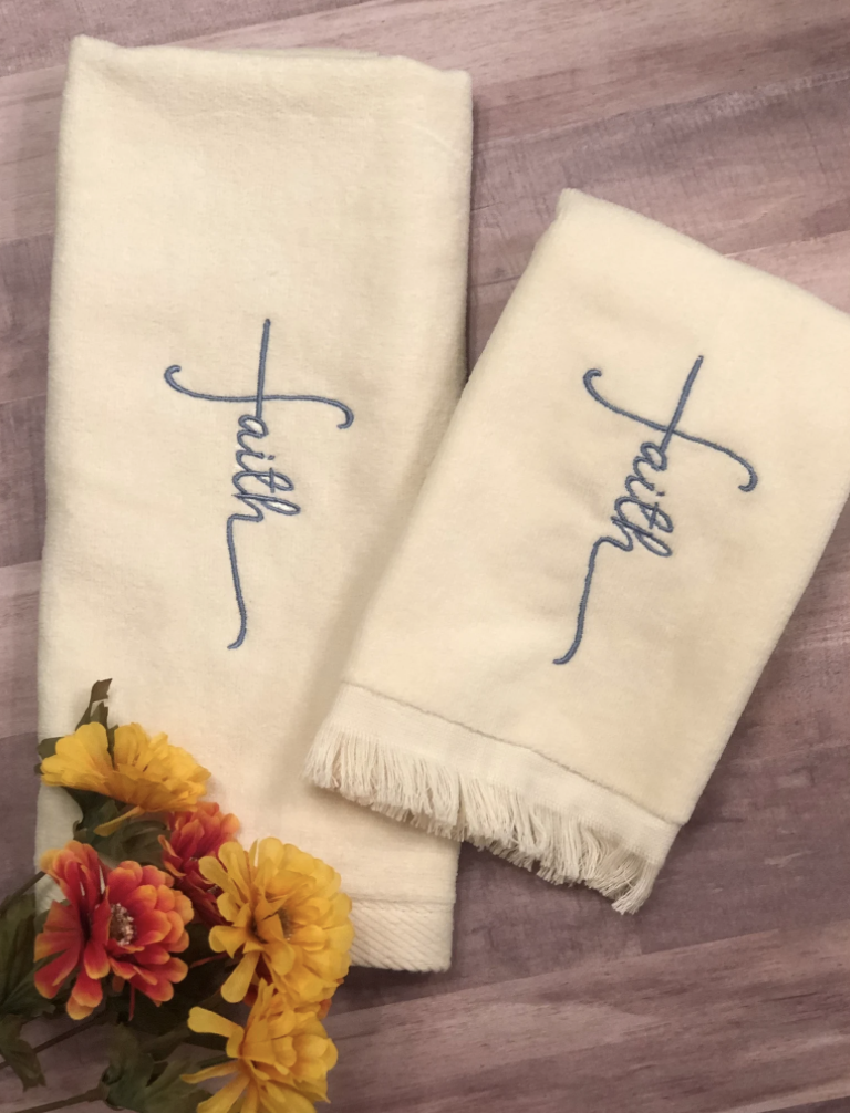 Faith Embroidered Towel