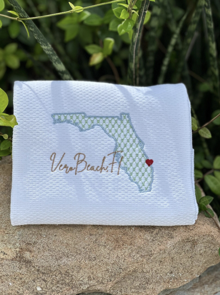 State Embroidered Towel