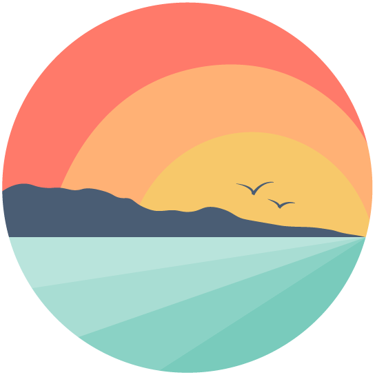 Stylized sunset logo designed by Blue Crow Digital to go with HHN's website design.