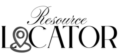Text reading 'Resource Locator' with a location pin integrated into the word 'Locator'.