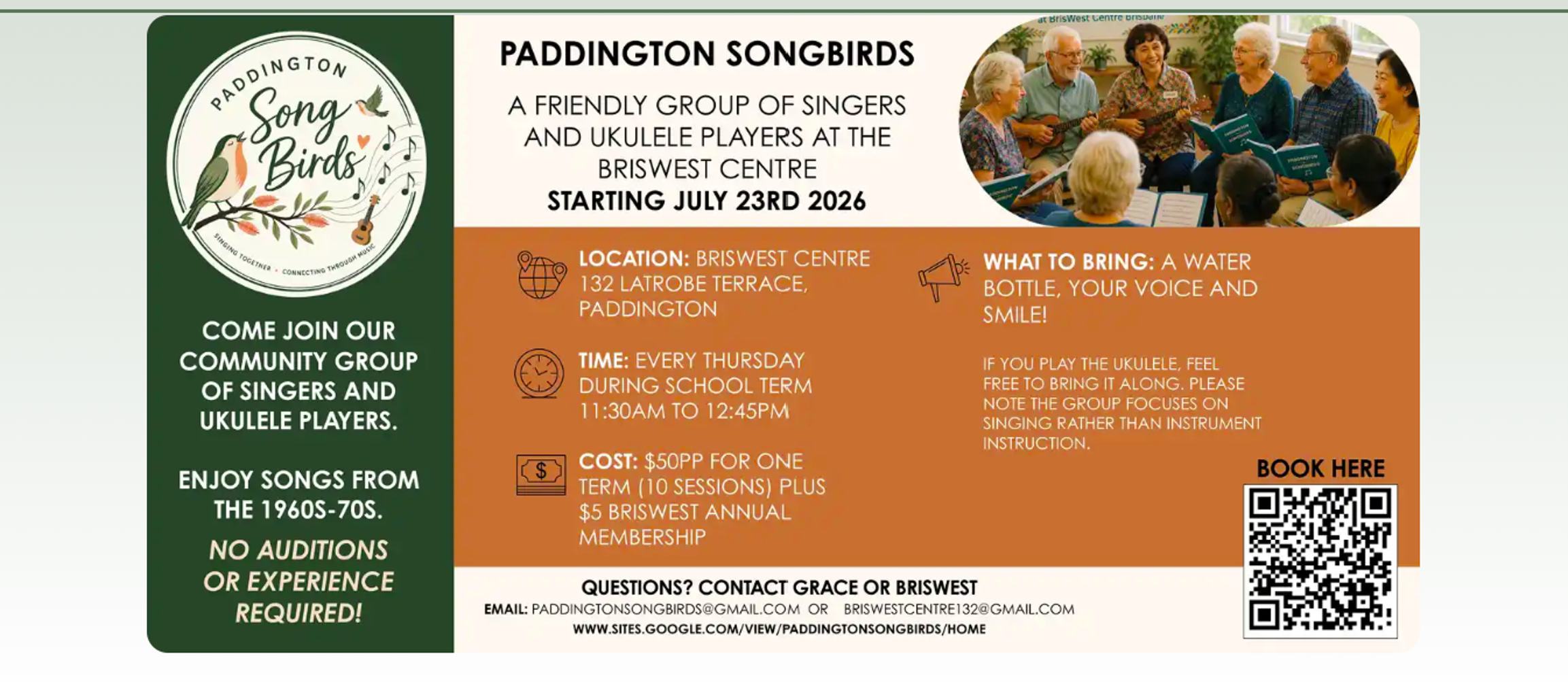 Paddington Songbirds Flier