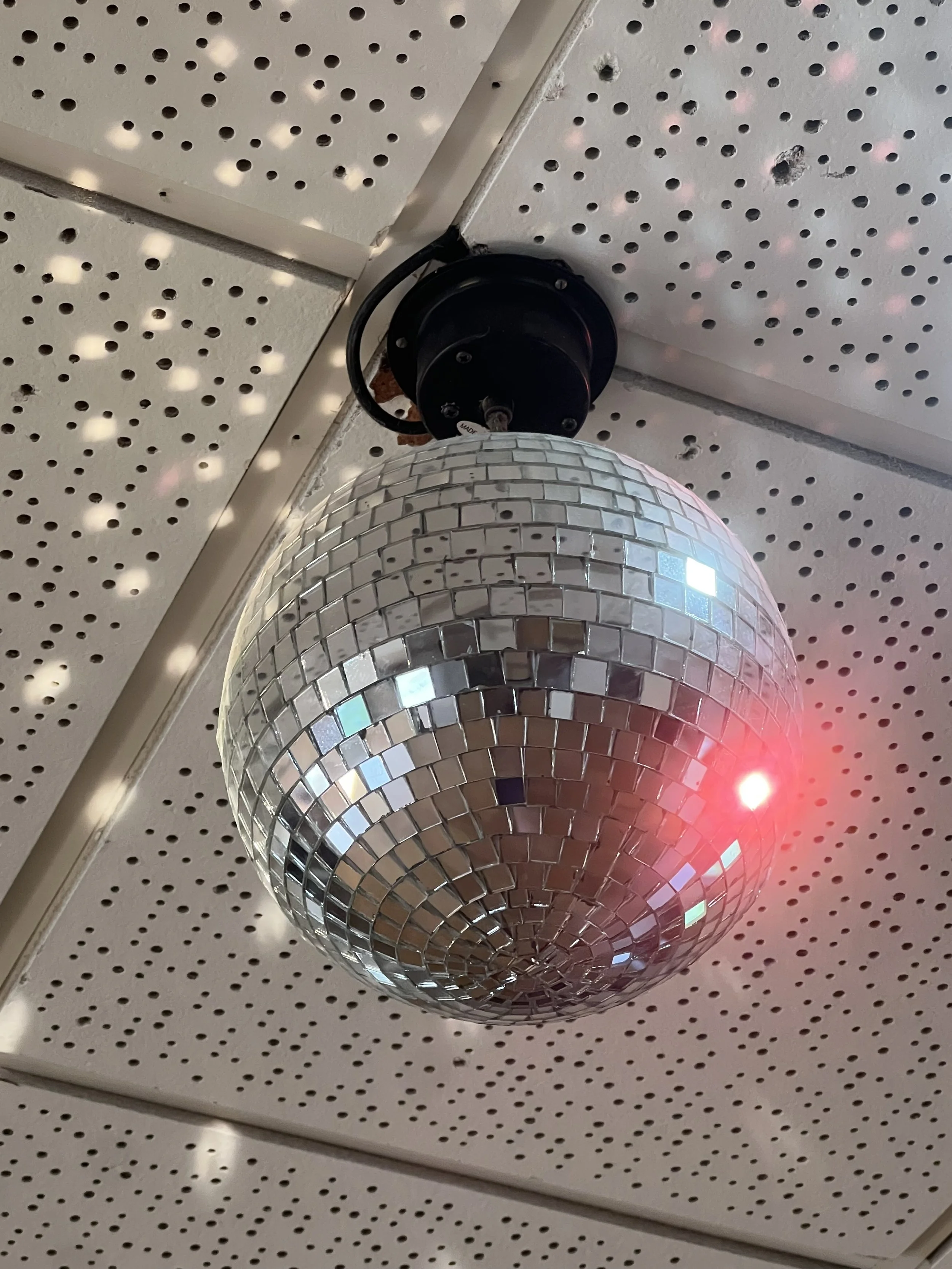 BrisWest Centre - mirror ball in the Main Hall