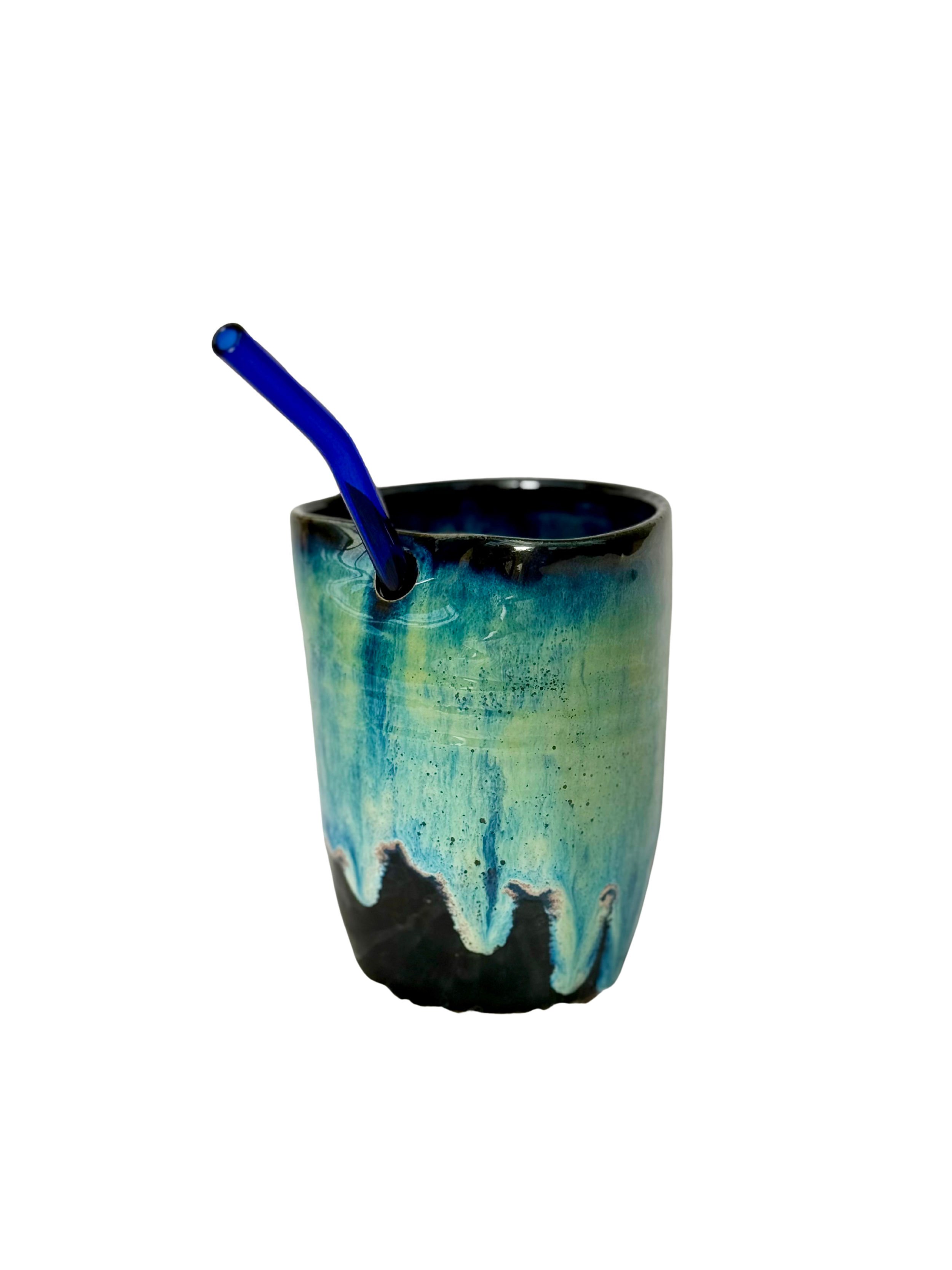 Iced Bevy Cups (glass straw)