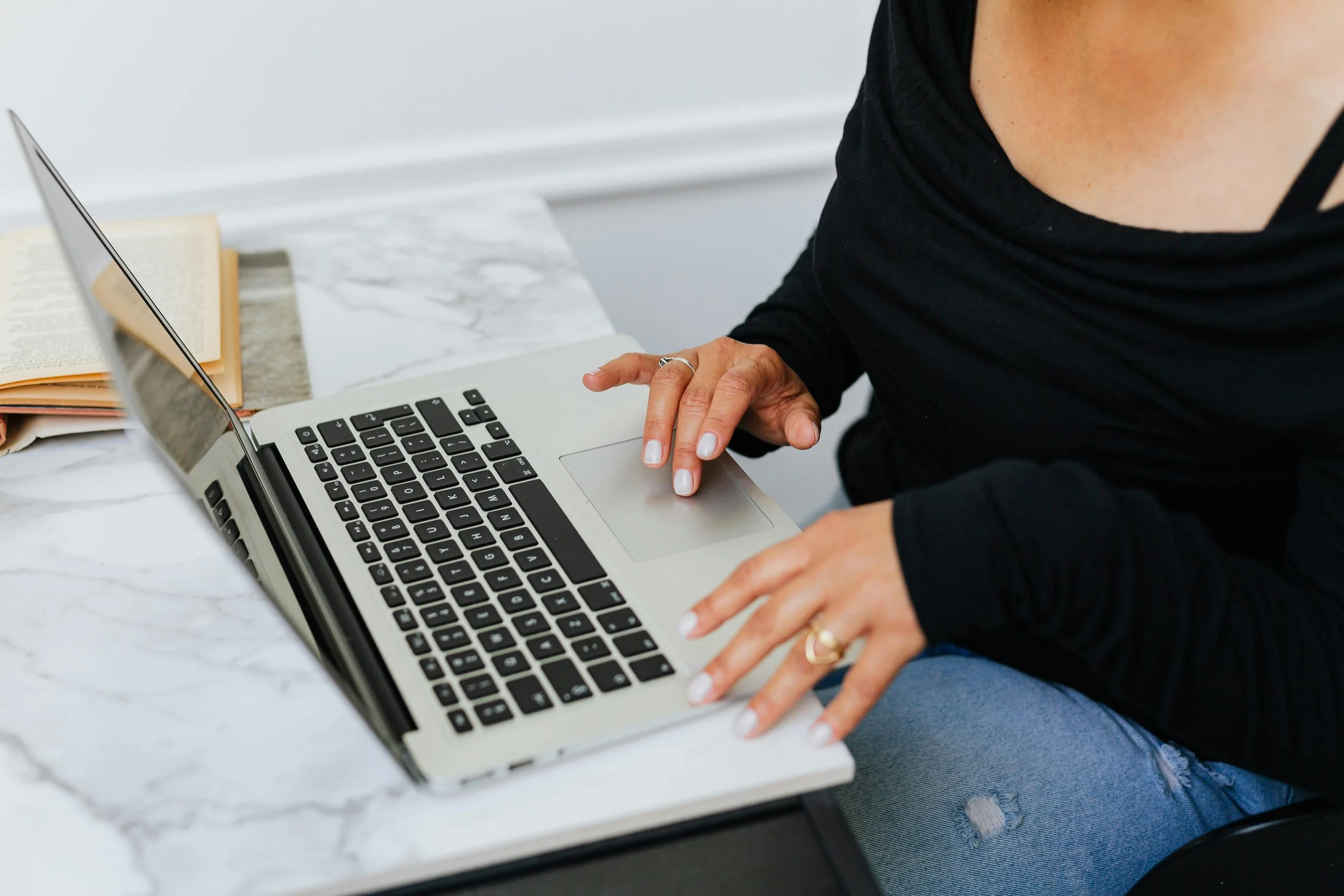 Woman Typing on her computer