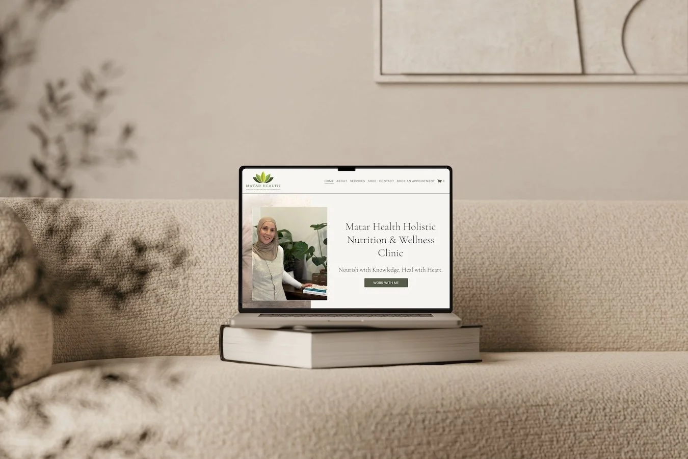 Matar Health website open on laptop for online holistic nutrition support from Earlwood-based clinic