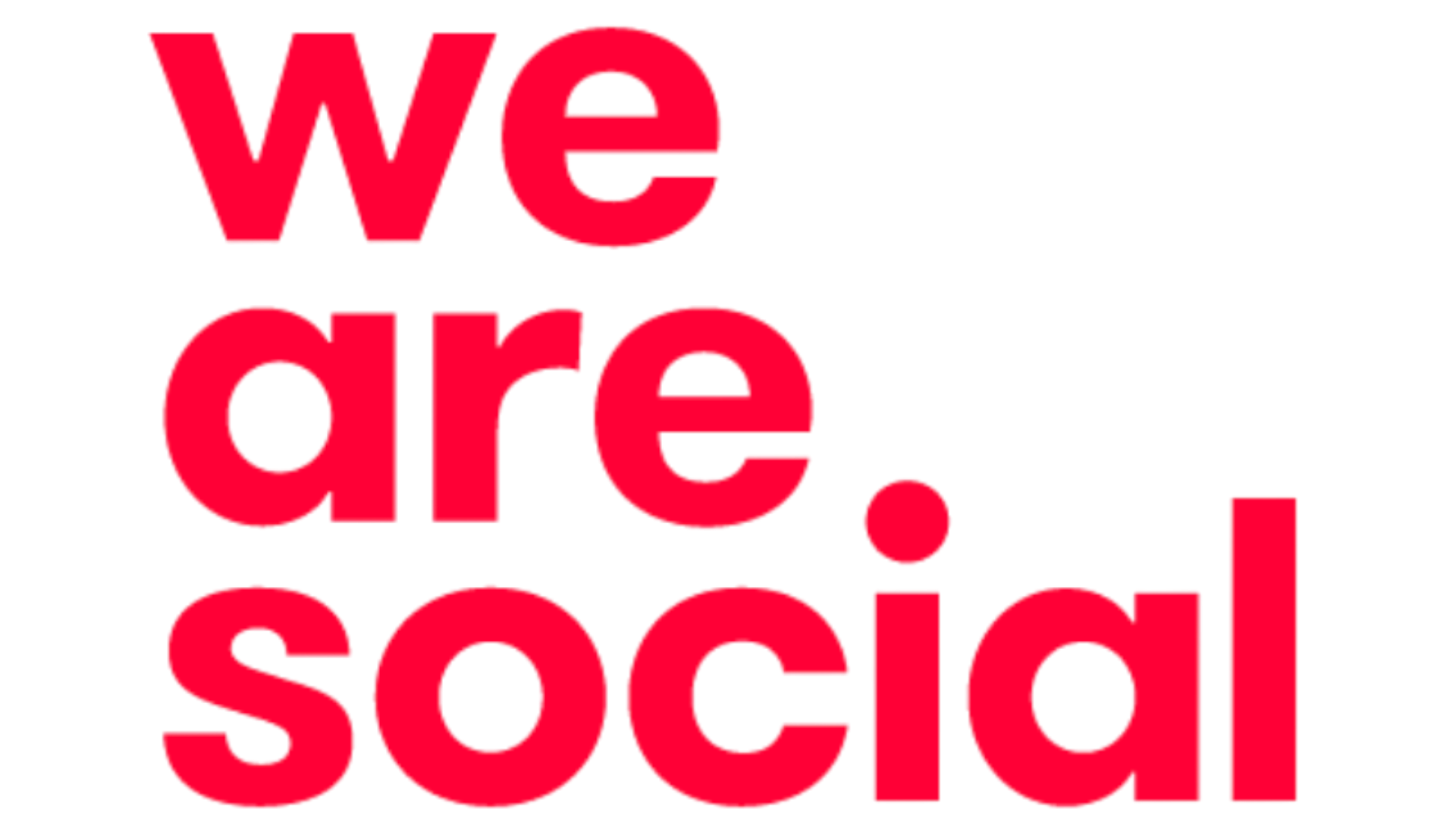 Red text reading 'we are social' in a stacked layout.