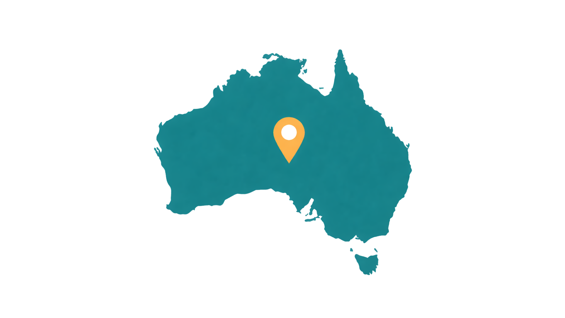 A map of Australia with a yellow pin marking Sydney, highlighting top corporate video production Sydney services.
