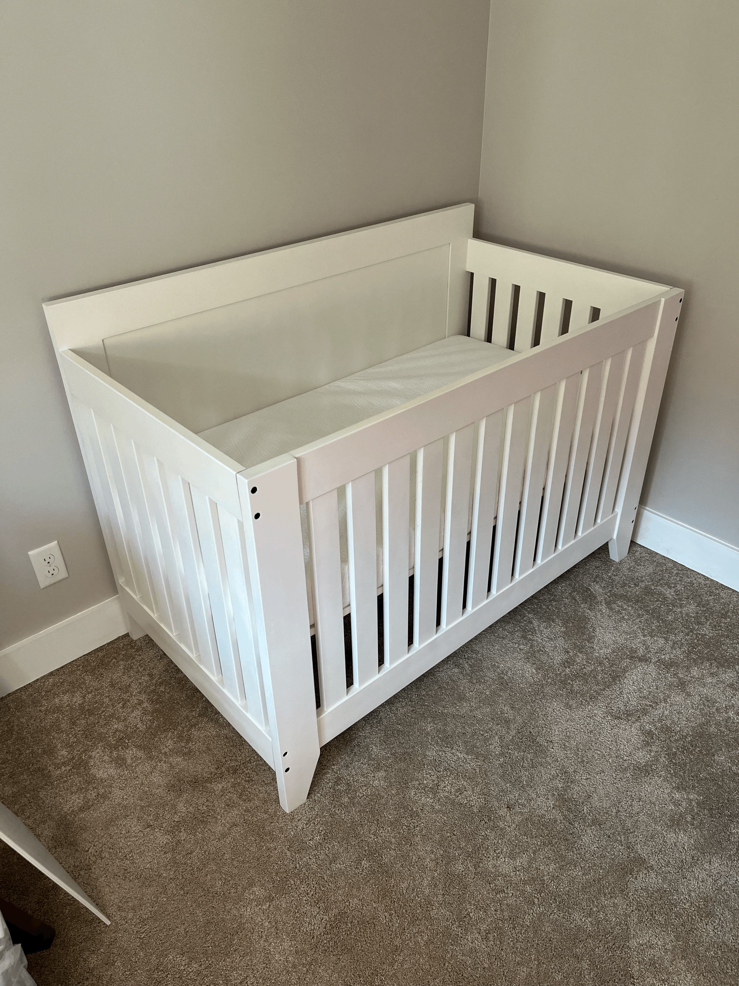 Satin White Convertible Crib