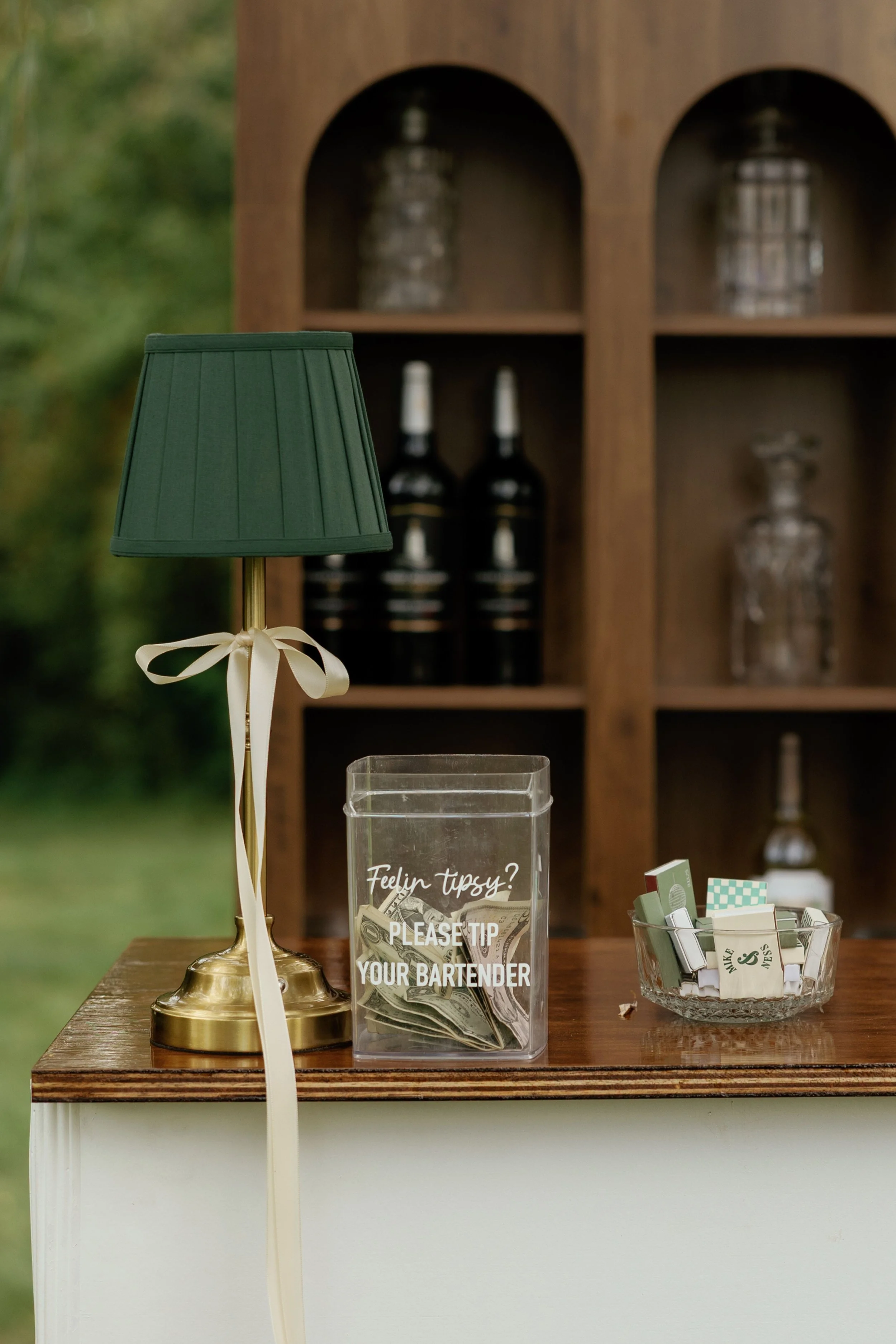 Table Lamps: Green + Gold