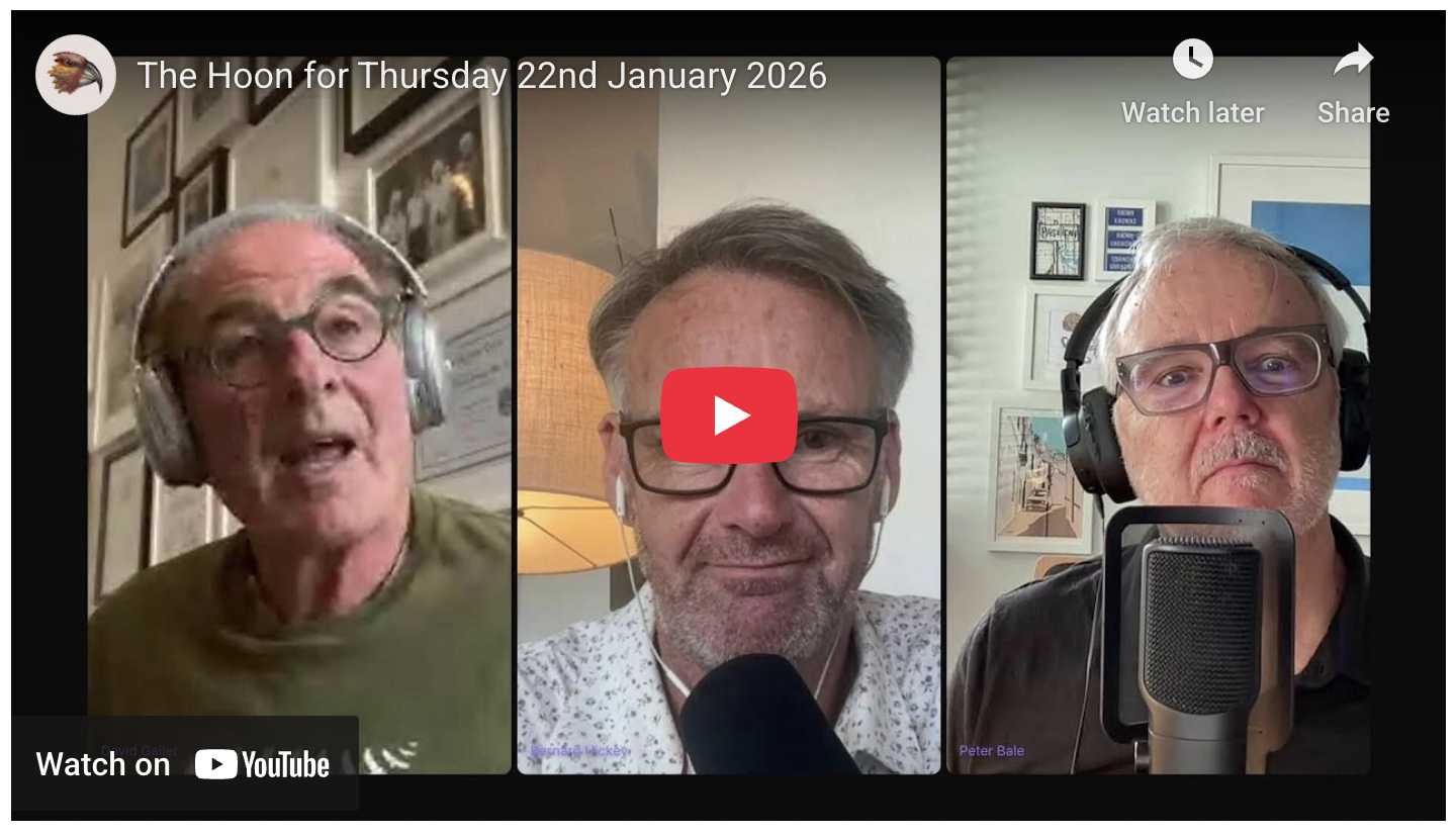 Dr David Galler with Bernard Hickey, Peter Bale, on The Hoon.