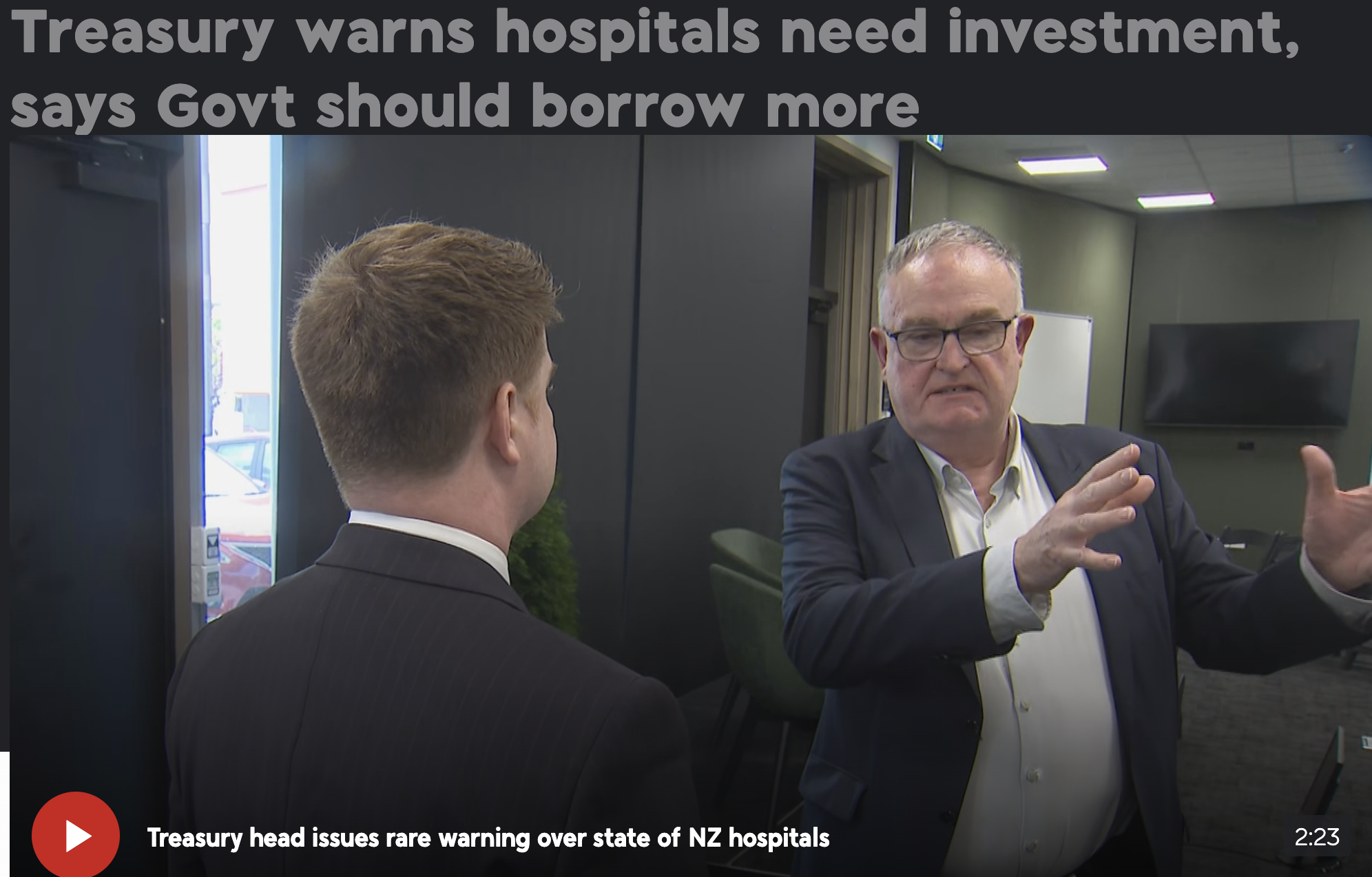 1News: Treasury warns hospitals need investment, says Govt should borrow more