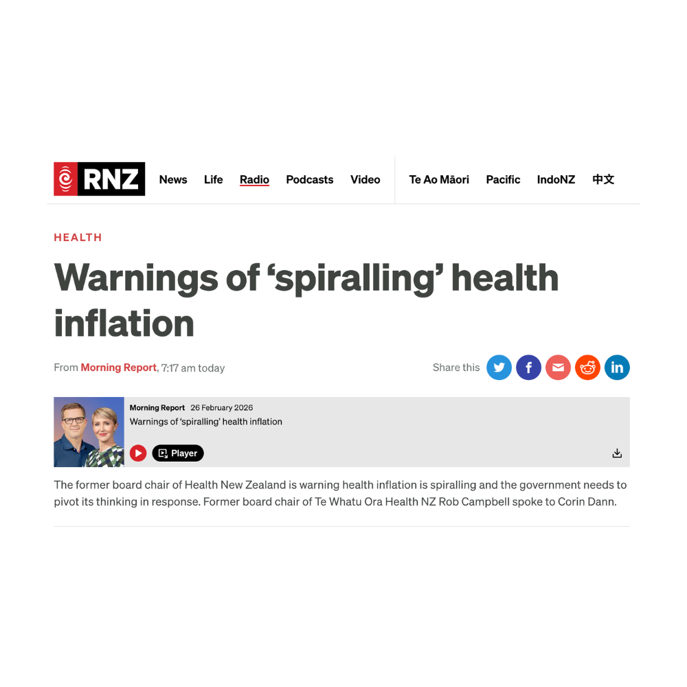 RNZ Morning Report: Warnings of ‘spiralling’ health inflation with Rob Campell