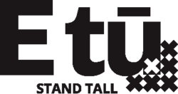Etu Stand Tall logo in black and white.