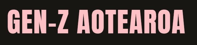 The image features the text 'GEN-Z AOTEAROA' in large pink letters on a black background.