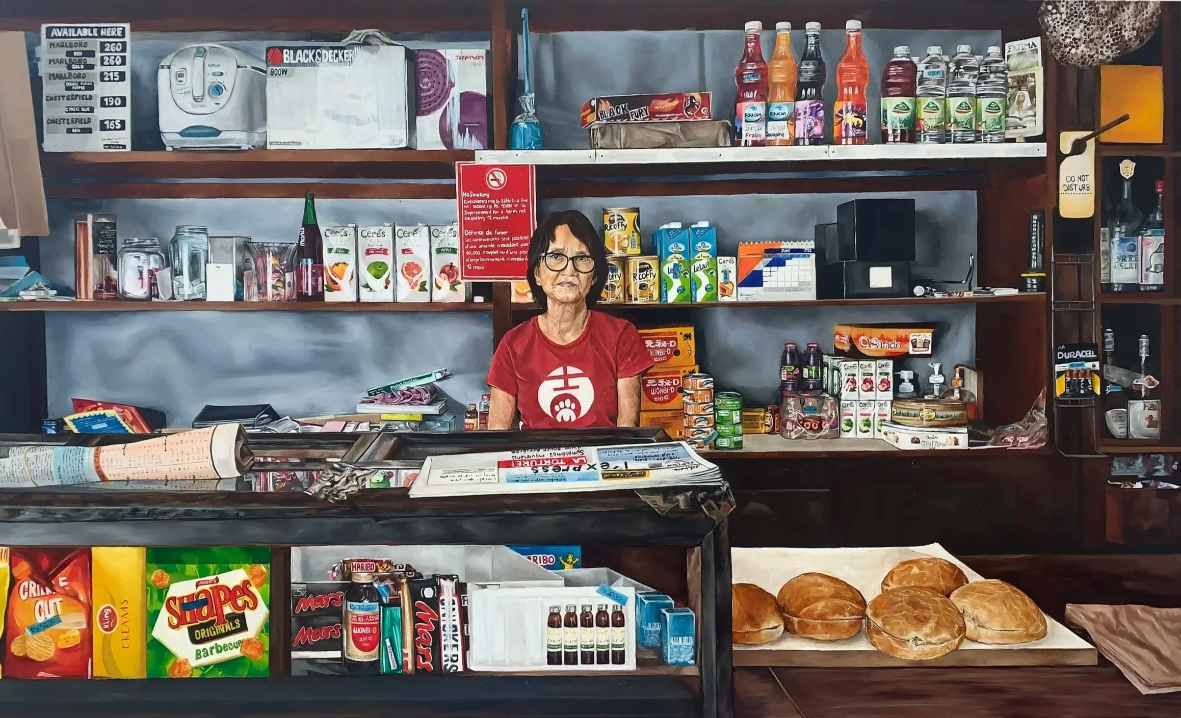 Pacsan's Tabagie, Oil on Board, 100 x 61 cm, 2022