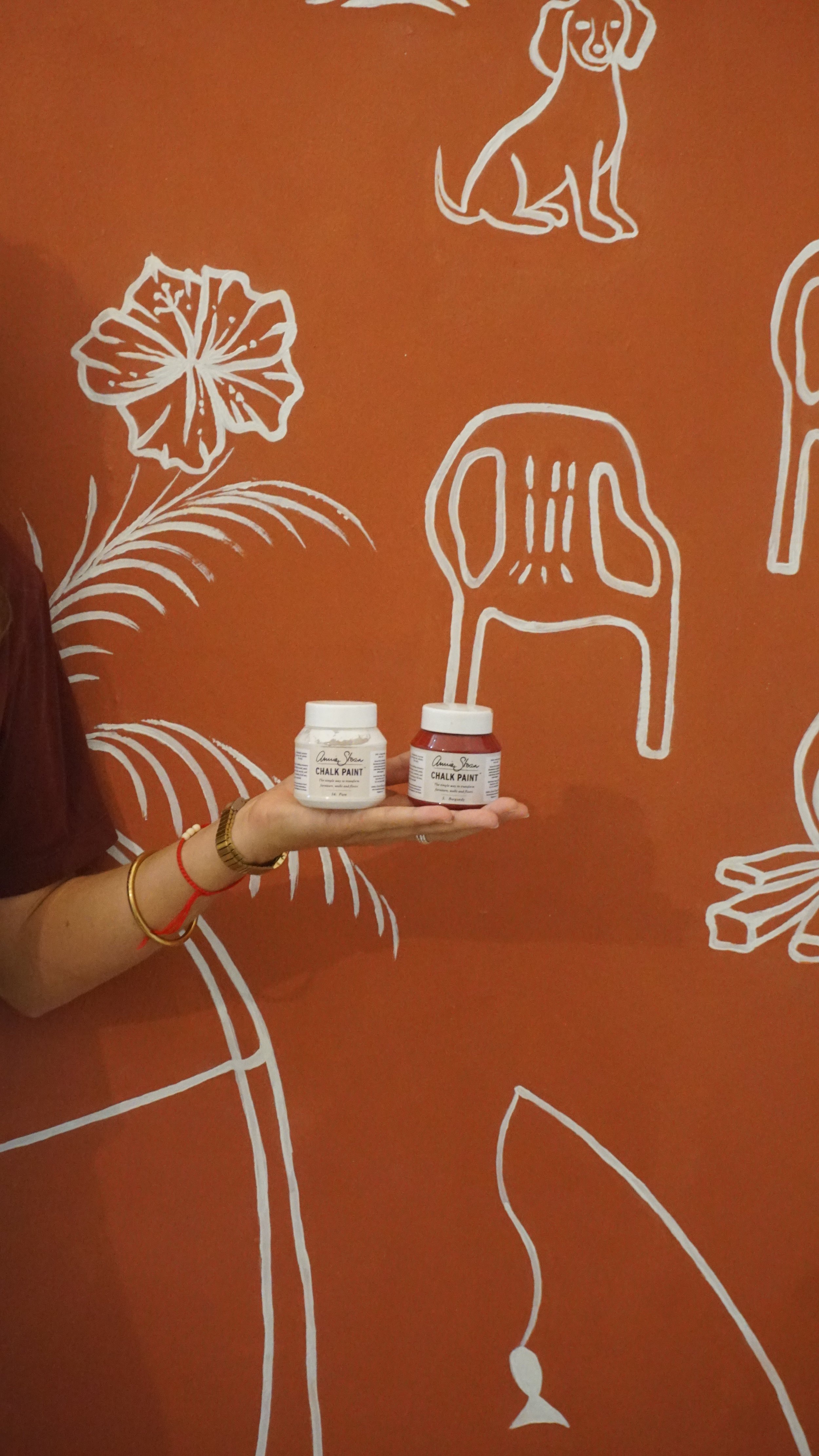 Custom statement bedroom wall for clients home. Partnered with Annie Sloan Chalk Paint.