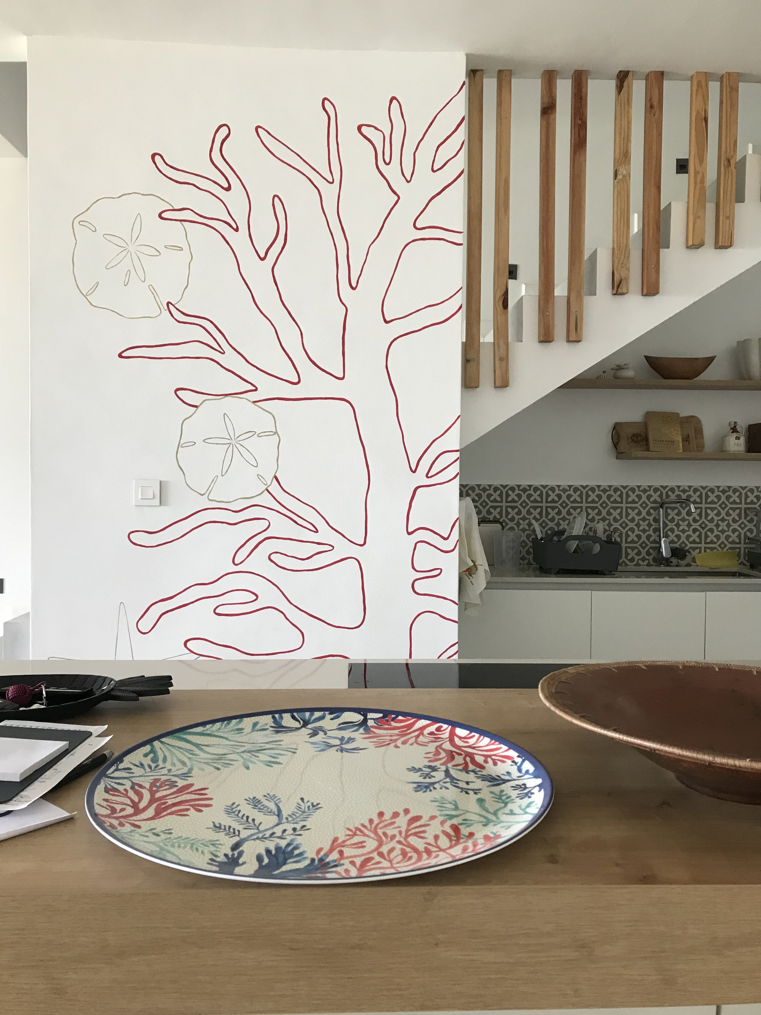 Custom statement kitchen wall for clients home.