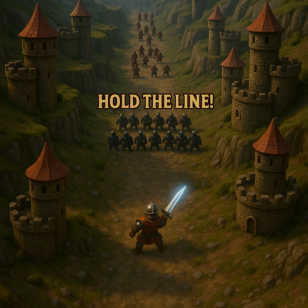 GARRISON gameplay concept illustrating the Hold the Line mechanic with a commander confronting enemies