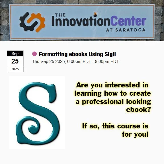 Formatting ebooks Using Sigil at the Innovation Center at Saratoga