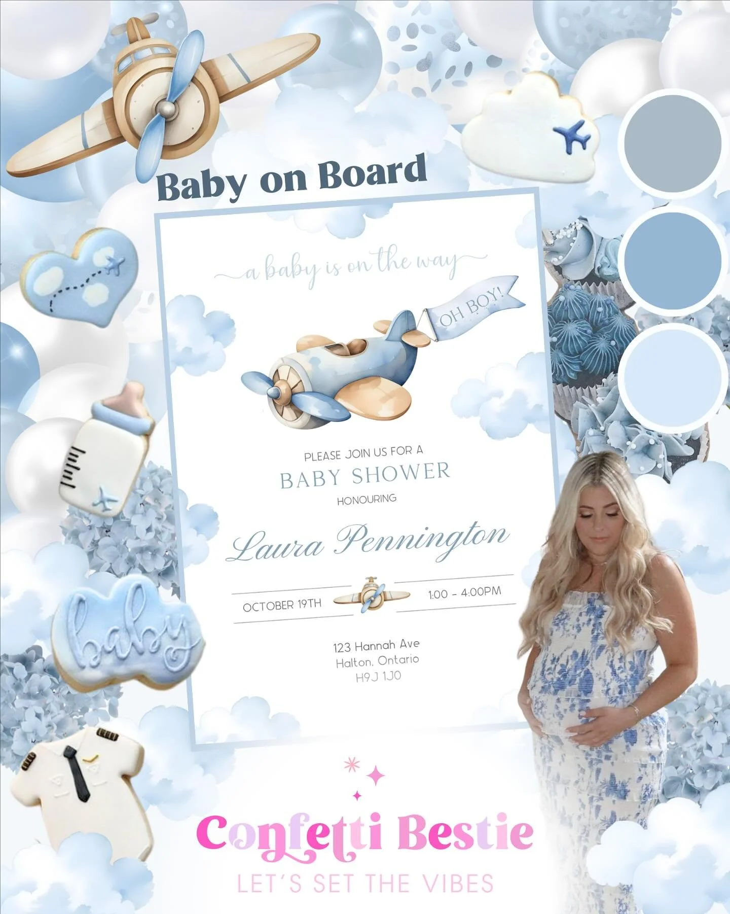 Up, up, and away 🛩️💙

This &ldquo;Baby on Board&rdquo; shower took flight this past weekend with the dreamiest sky blues and airplane touches - perfect for the baby of a pilot! 👩🏼&zwj;✈️ 

At Confetti Bestie, every event begins with a mood board 