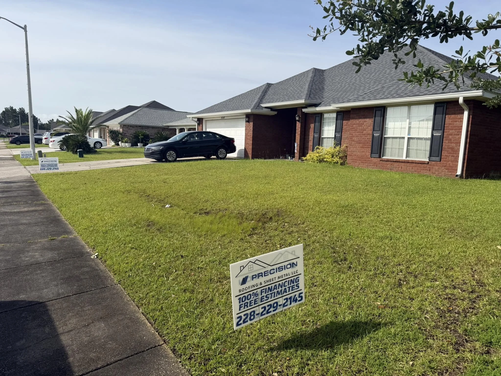 Residential Roof repair to a house in South Mississippi by Precision Roofing & Sheet Metal LLC