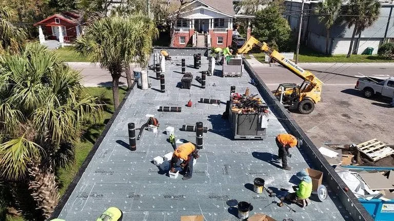 Commercial Roof repair to a business in South Mississippi by Precision Roofing & Sheet Metal LLC
