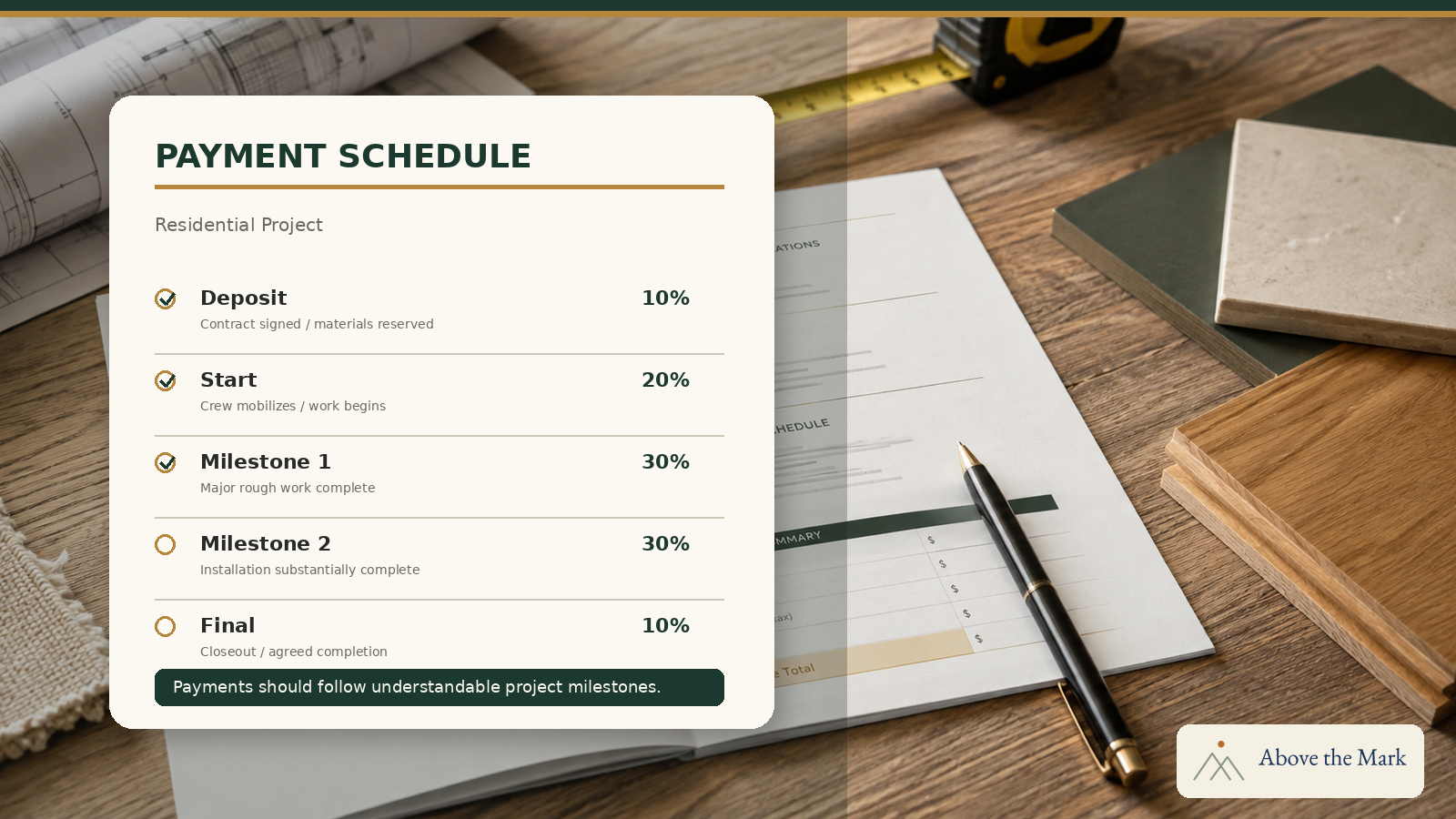 How Much Should You Pay a Contractor Up Front?