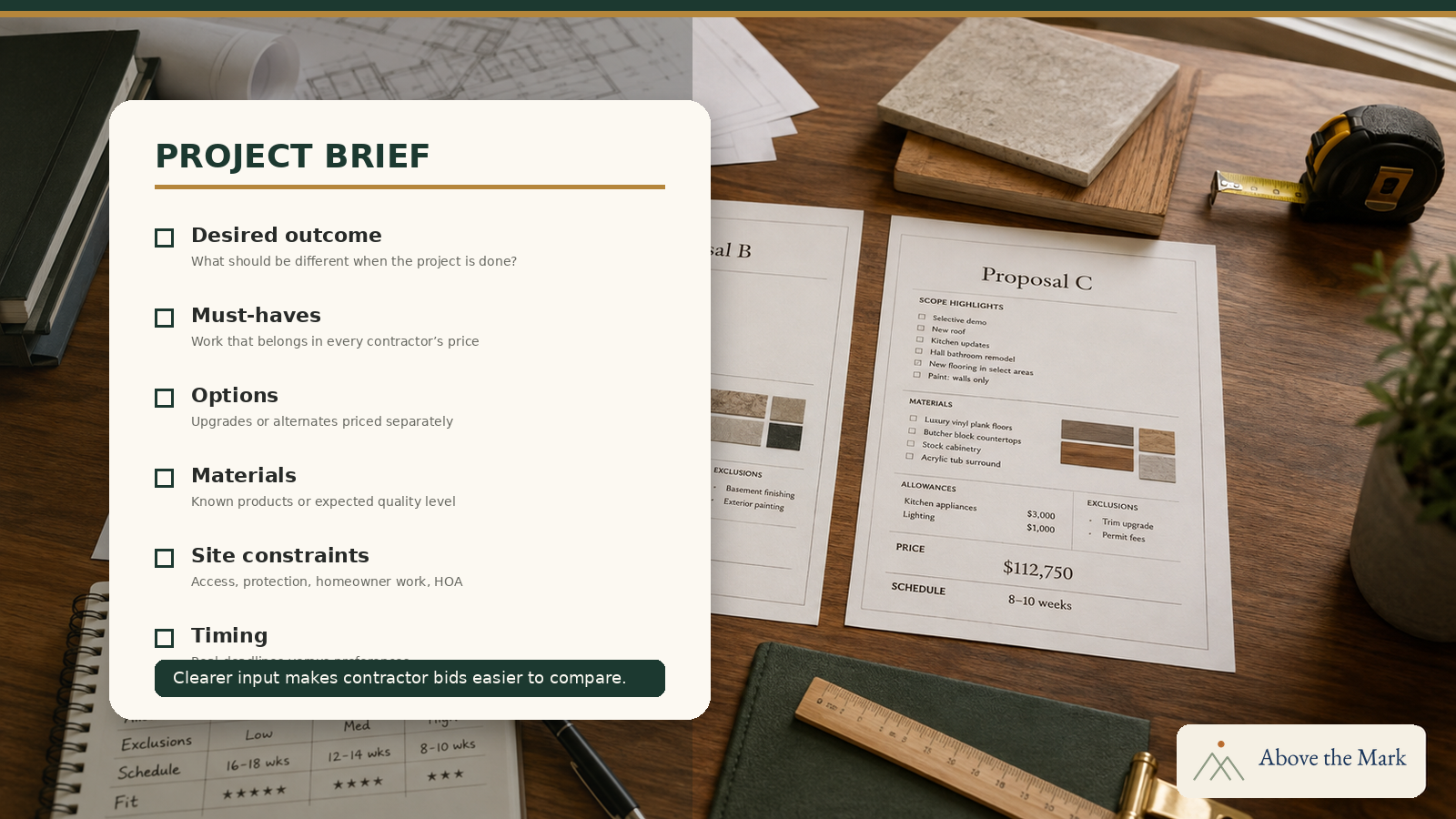 What Should Be Decided Before You Ask Contractors for Bids?