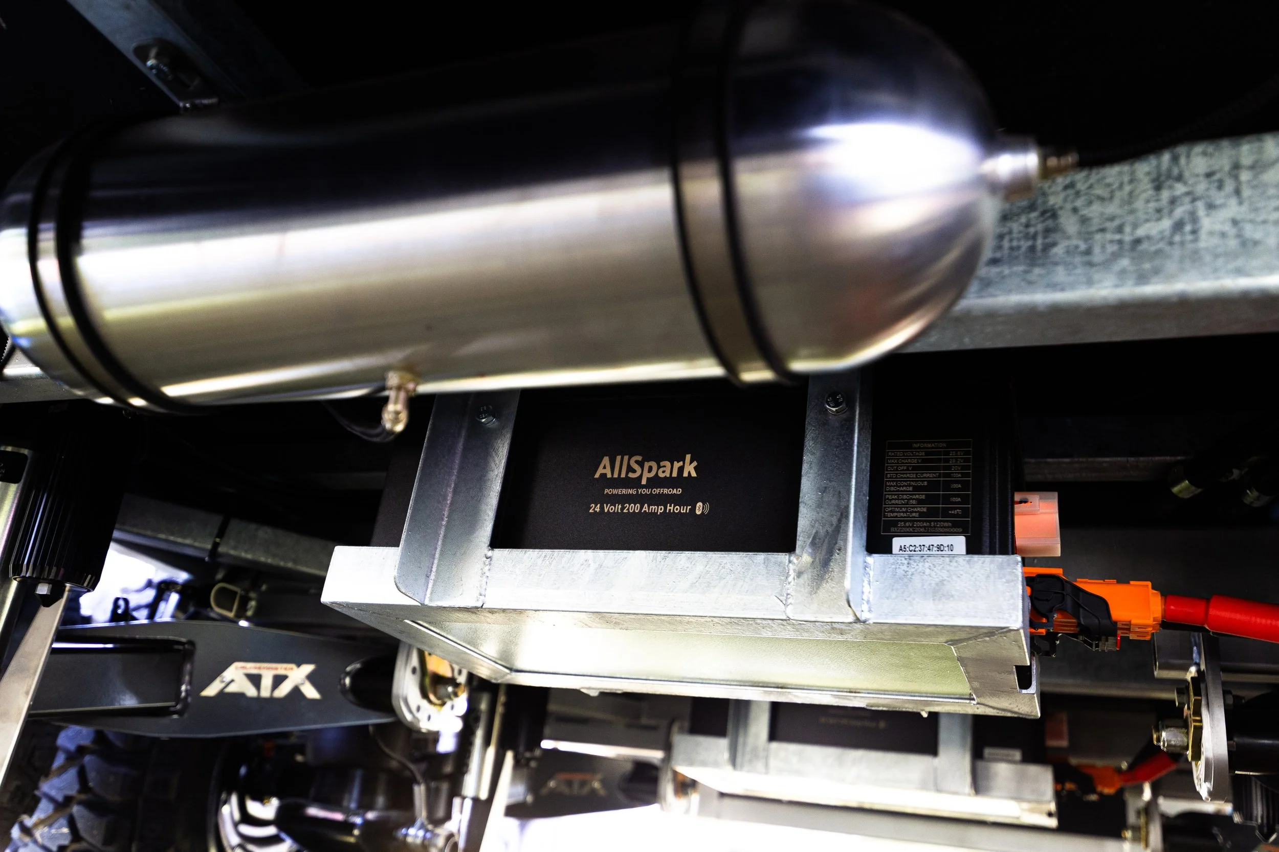 AllSpark 24v Chassis Battery installed under an Explorex Caravan