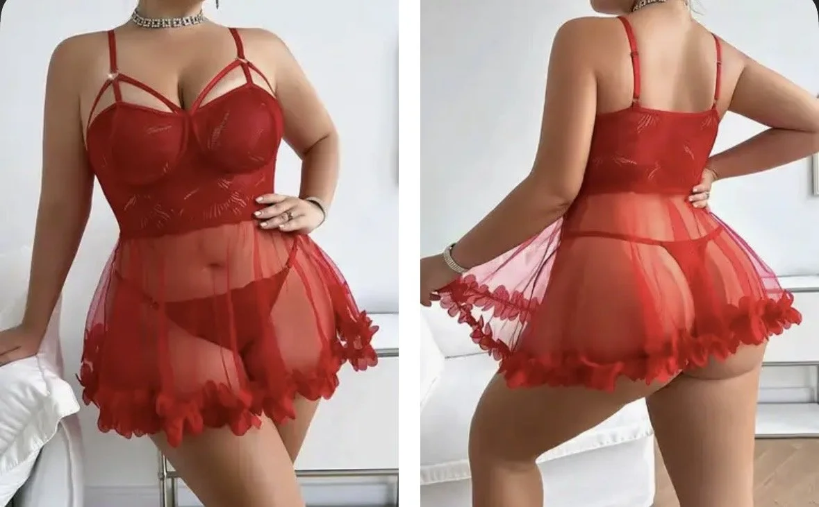 Plus Red Babydoll