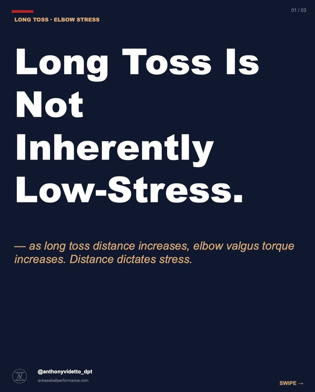 Throwing is a stressor - not a strength builder. This is an important concept for every position but especially pitchers. Higher stress throwing like long toss needs to be planned accordingly throughout the week, not something that is performed witho