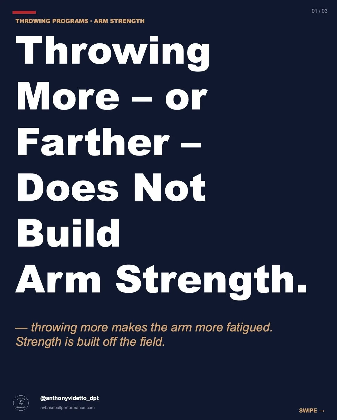 One of the most common misconceptions I see on a daily basis is that long toss builds arm strength. 

Long toss exposes you to a high level of stress that is necessary when preparing to throw off the mound. That&rsquo;s it. It&rsquo;s a stress exposu