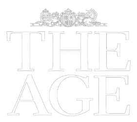 Logo of The Age newspaper with a black background and white text.